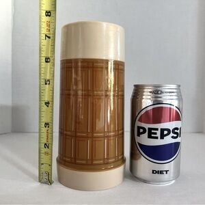 🤎 Aladdin Best Buy Wide Mouth Thermos Stopper Cup Plaid EUC brown LN WM4020